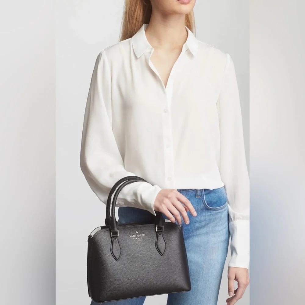 Kate Spade Darcy Small Black Leather Satchel Bag - Picture 15 of 15